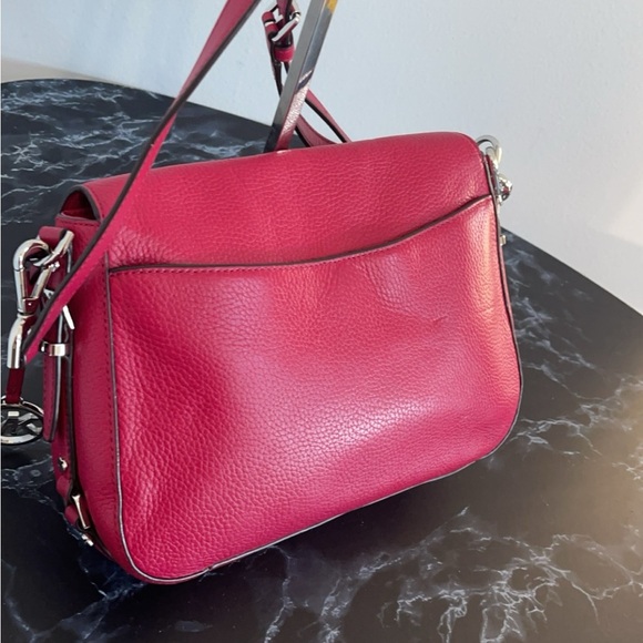 MICHAEL KORS Handbag Bedford Legacy Leather Flap Crossbody Bag Red AUTHENTIC - Picture 11 of 15